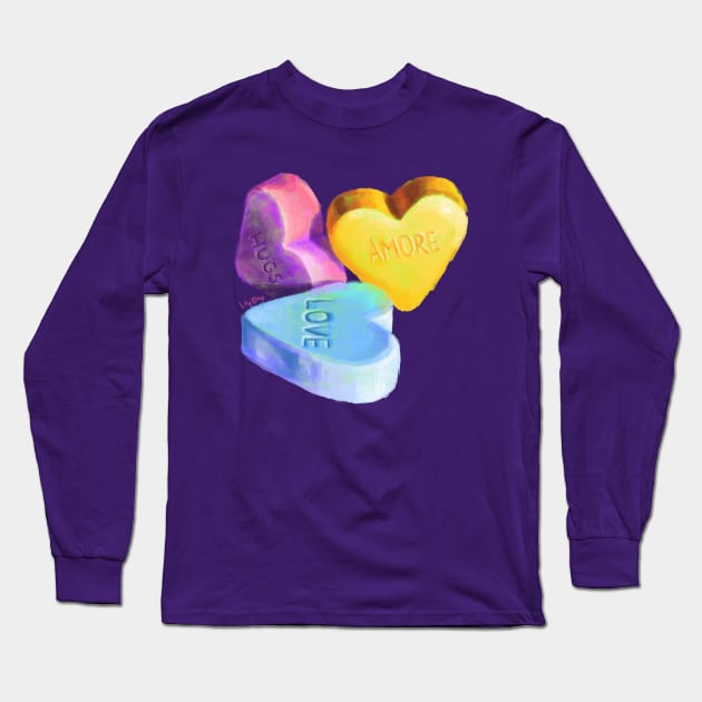 Candy hearts Long Sleeve T-Shirt by VeryBerry